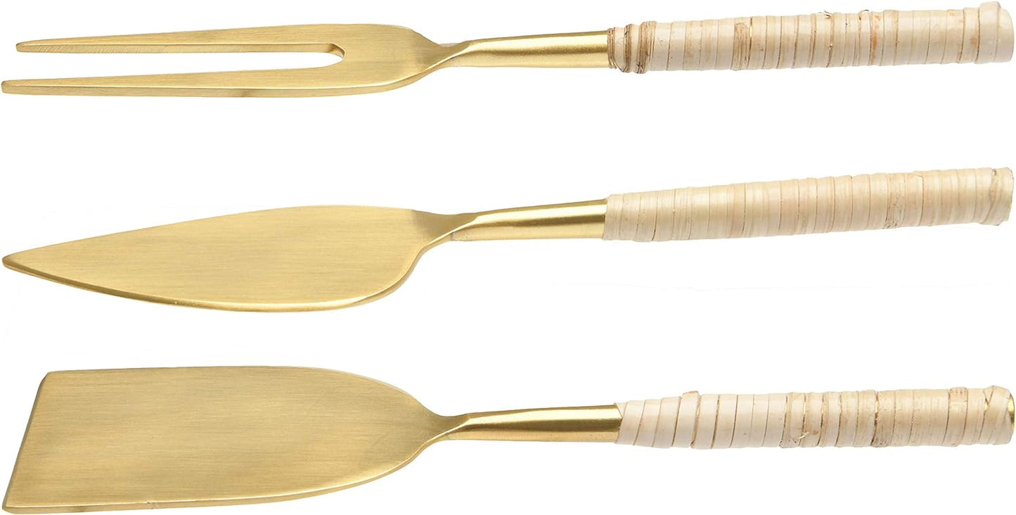 Isla Cheese Server Set with Rattan Handles