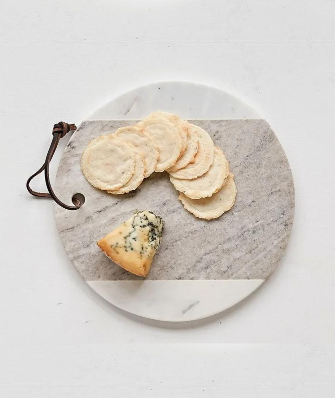 Sana Two Toned Marble Cheese Board with Leather Tie