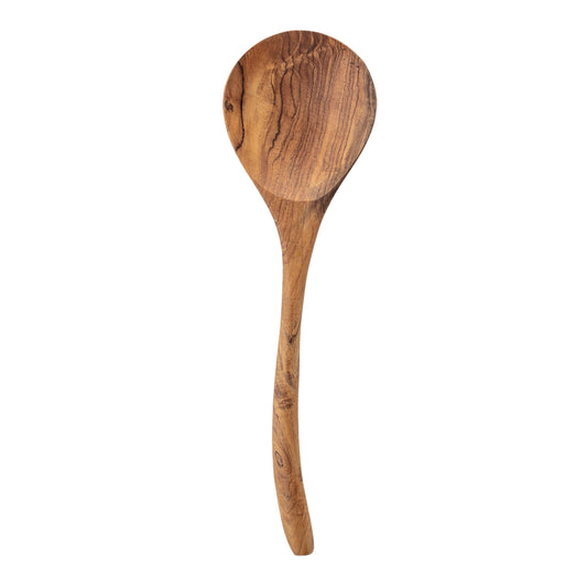 Maha Hand-Carved Curved Teak Wood Spoon