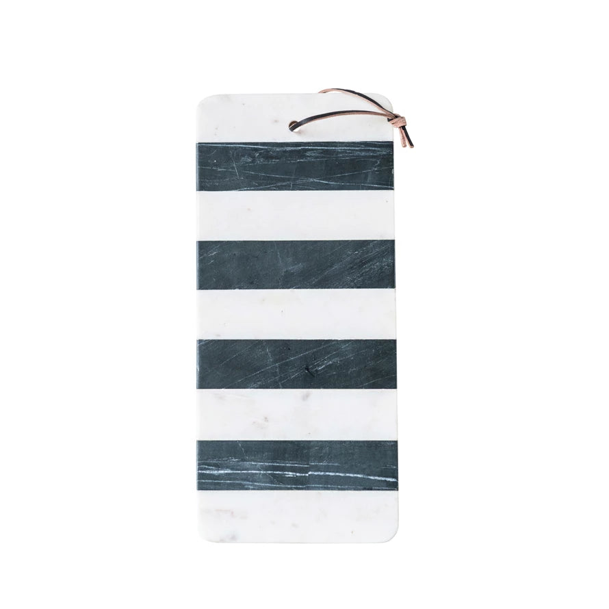 Halima Striped Marble Charcuterie Board