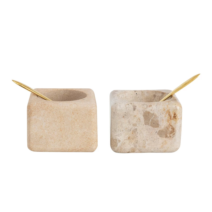 Marble and Sandstone Layana Pinch Pot Set