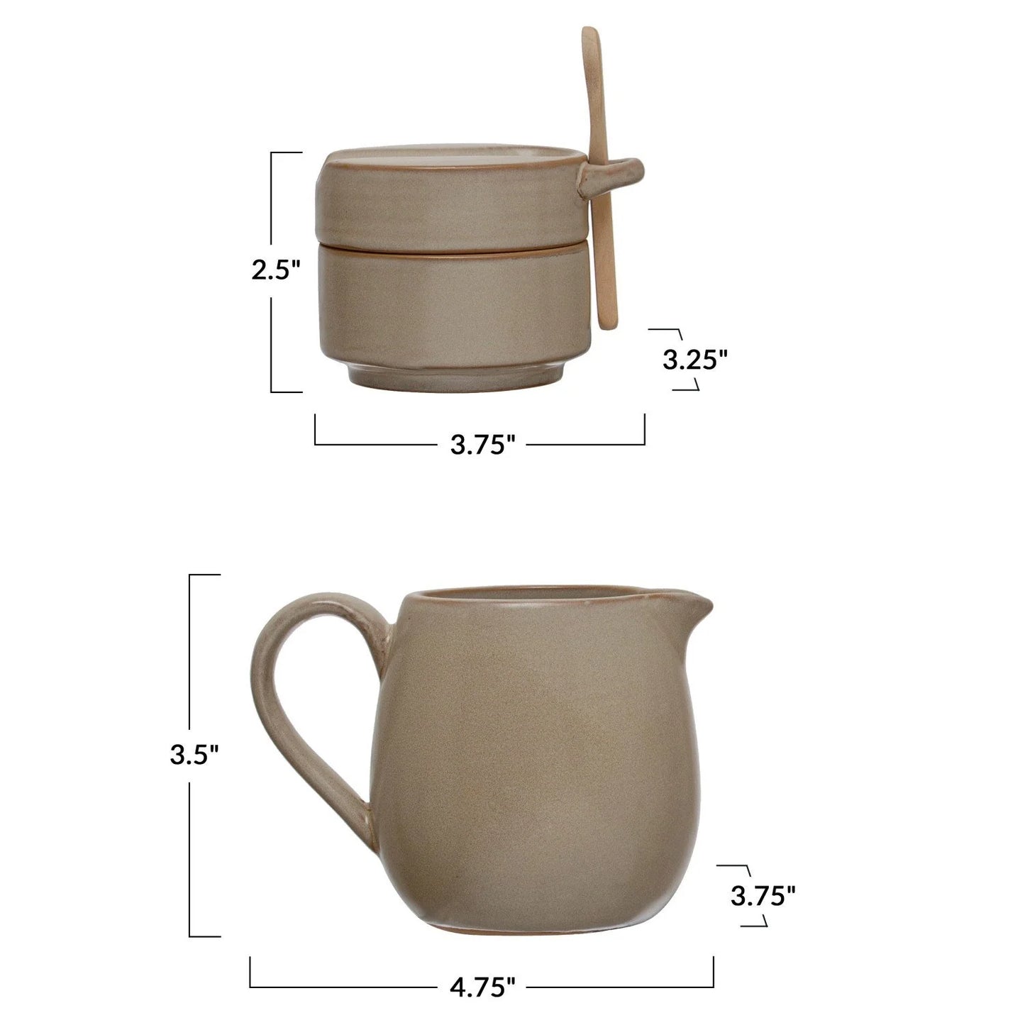 Manal Stoneware Creamer & Sugar Set